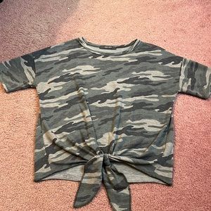Green army print shirt